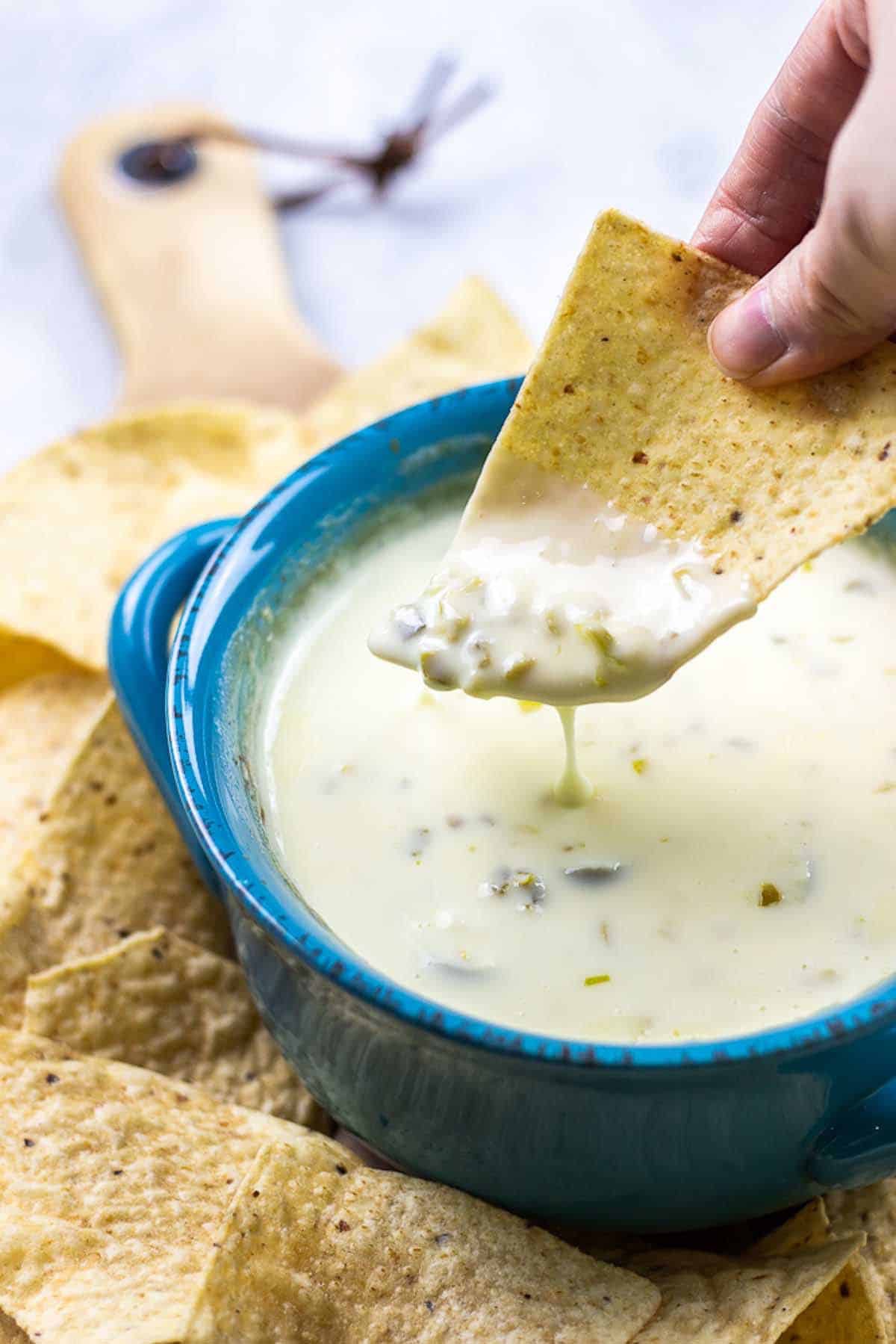 Restaurant Style Mexican White Cheese Dip | A Bit of Cream